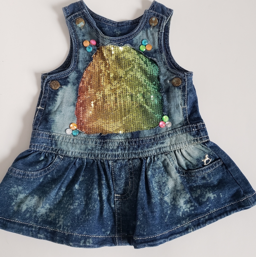 Infant Girls custom made Jumper Dress 3/6mos
